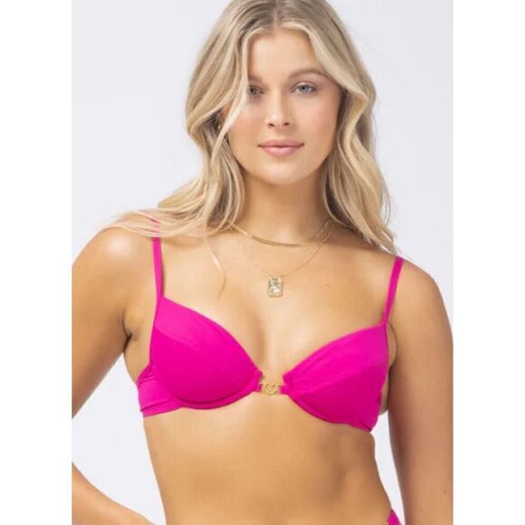 New. L*SPACE pink push up bikini top. Small. Retails $119 - Picture 7 of 11